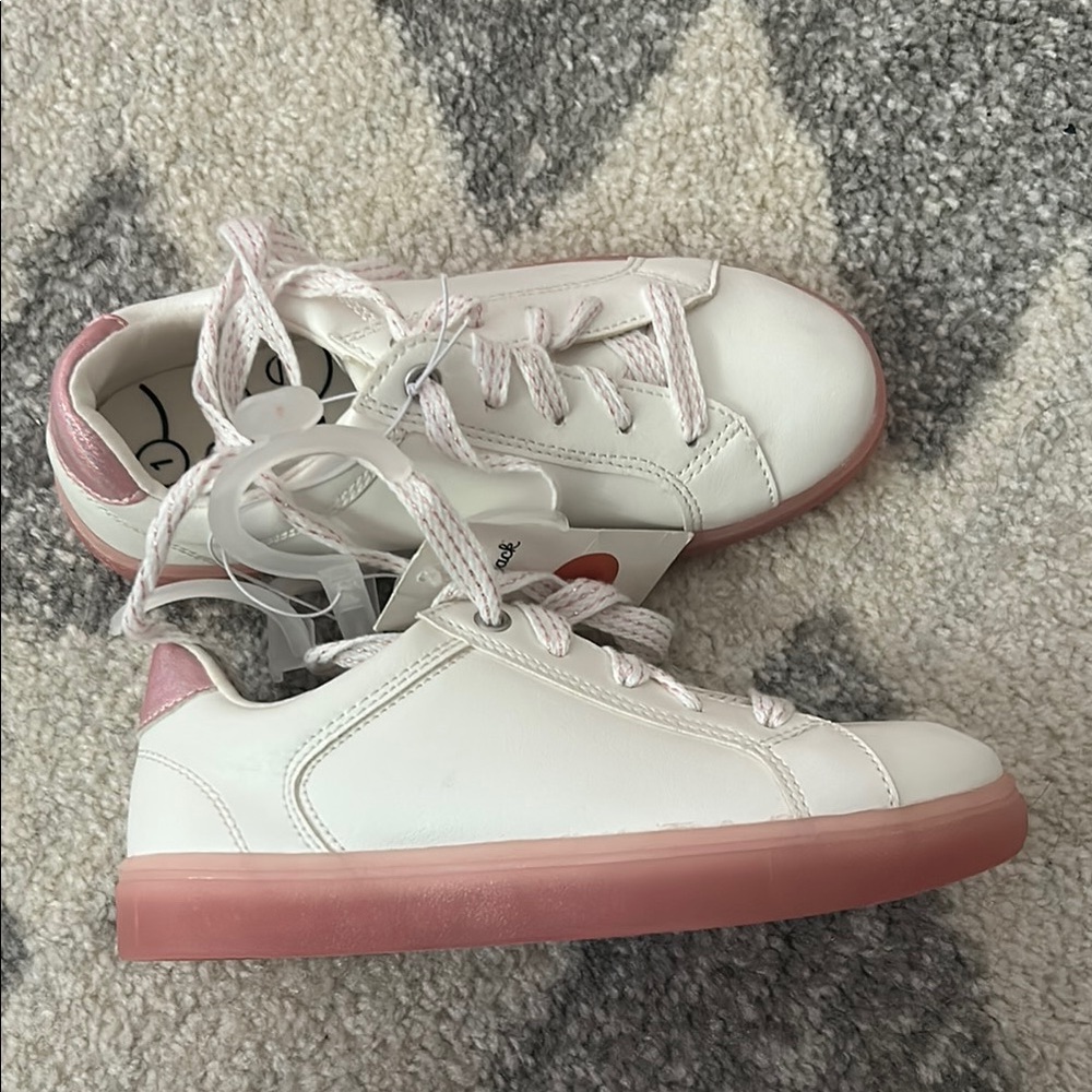 Girls Pink and White Sneakers